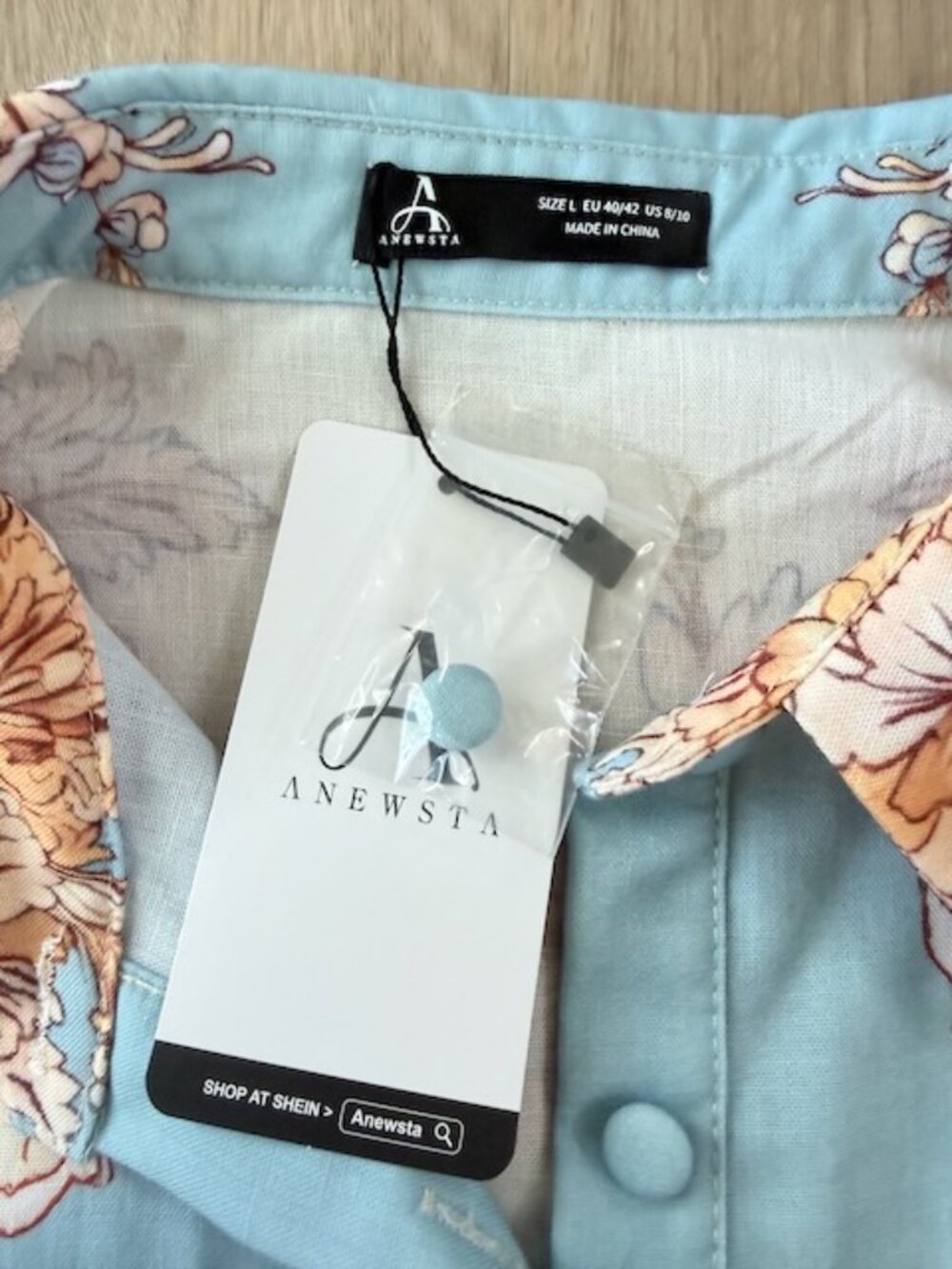 Anewsta Floral Two Piece Set Blouse Shorts NWT - Picture 4 of 13